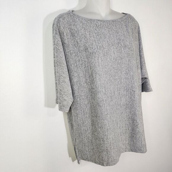 Banana Republic Women Top Small Luxespun Boat Neck Short Dolman Sleeve Gray Marl - Picture 4 of 10